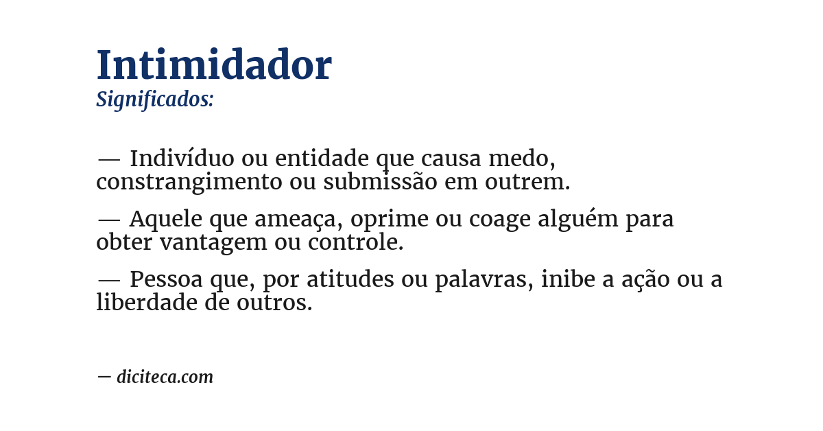 Significado de intimidador