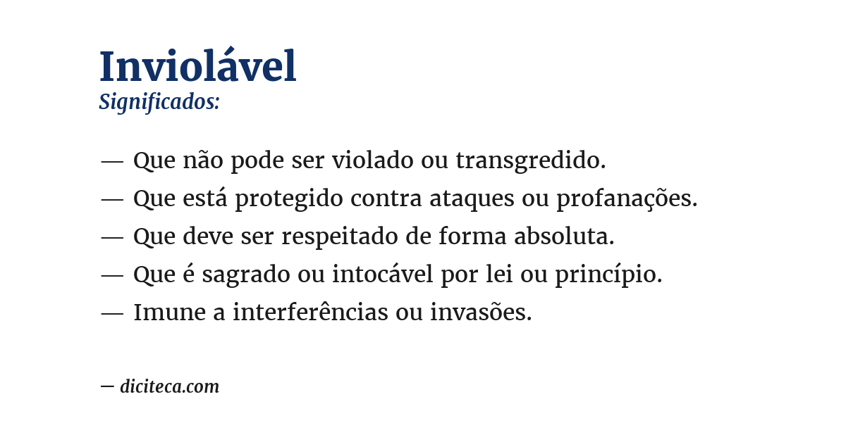 Significado de inviolável