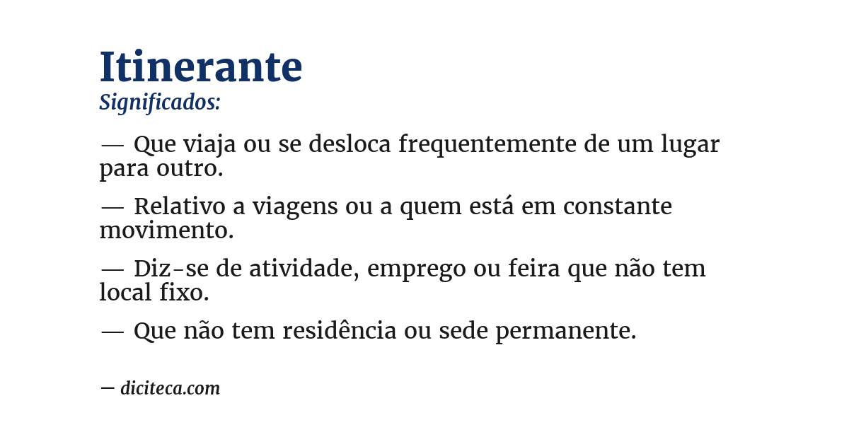 Significado de itinerante