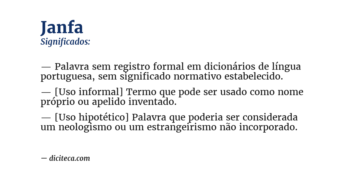 Significado de janfa