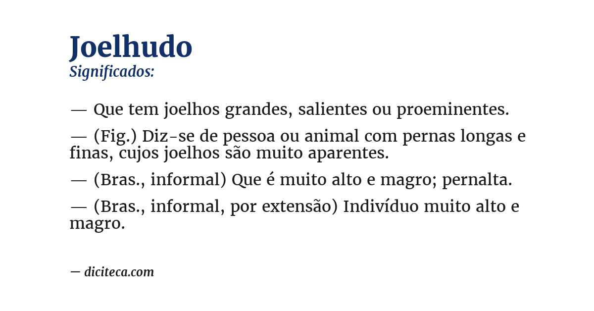 Significado de joelhudo