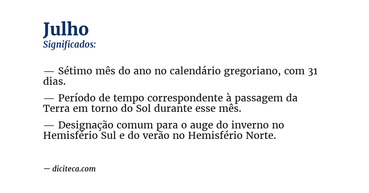 Significado de julho