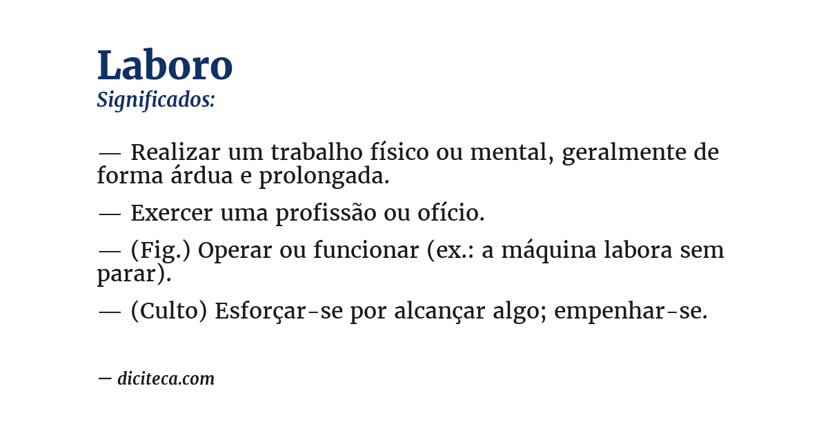 Significado de laboro
