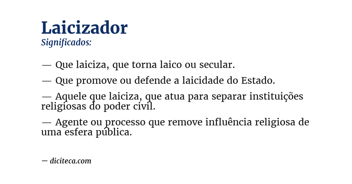Significado de laicizador
