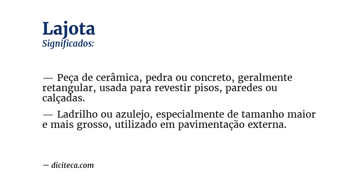 Significado de lajota