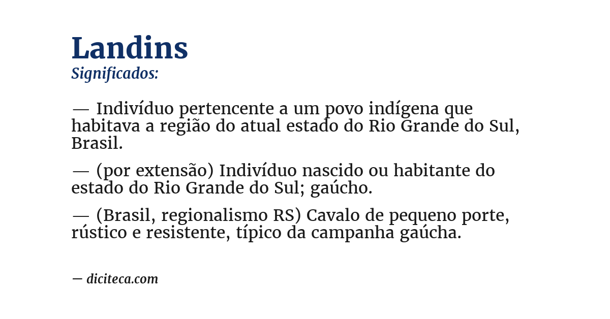 Significado de landins
