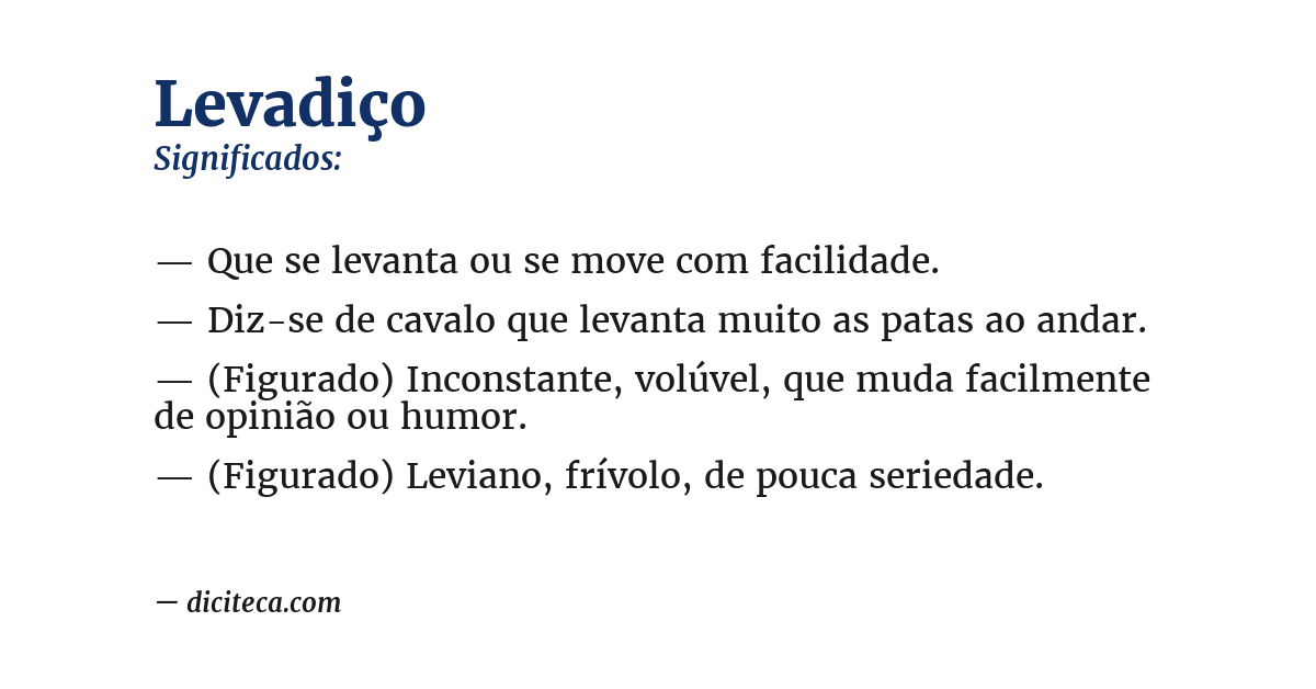 Significado de levadiço