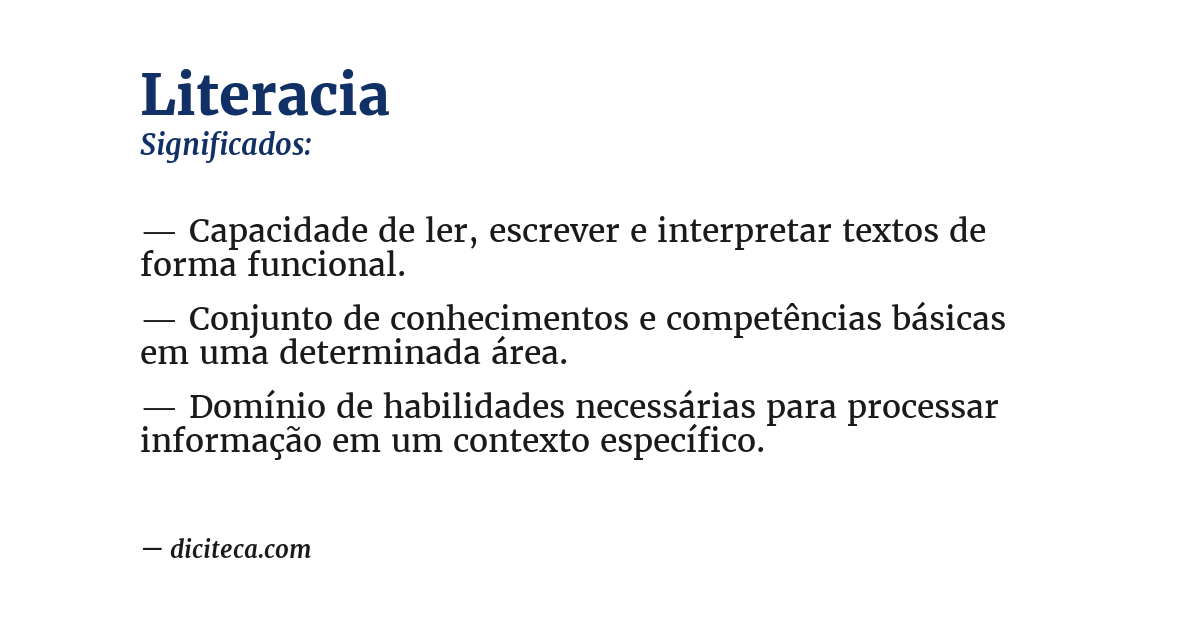 Significado de literacia