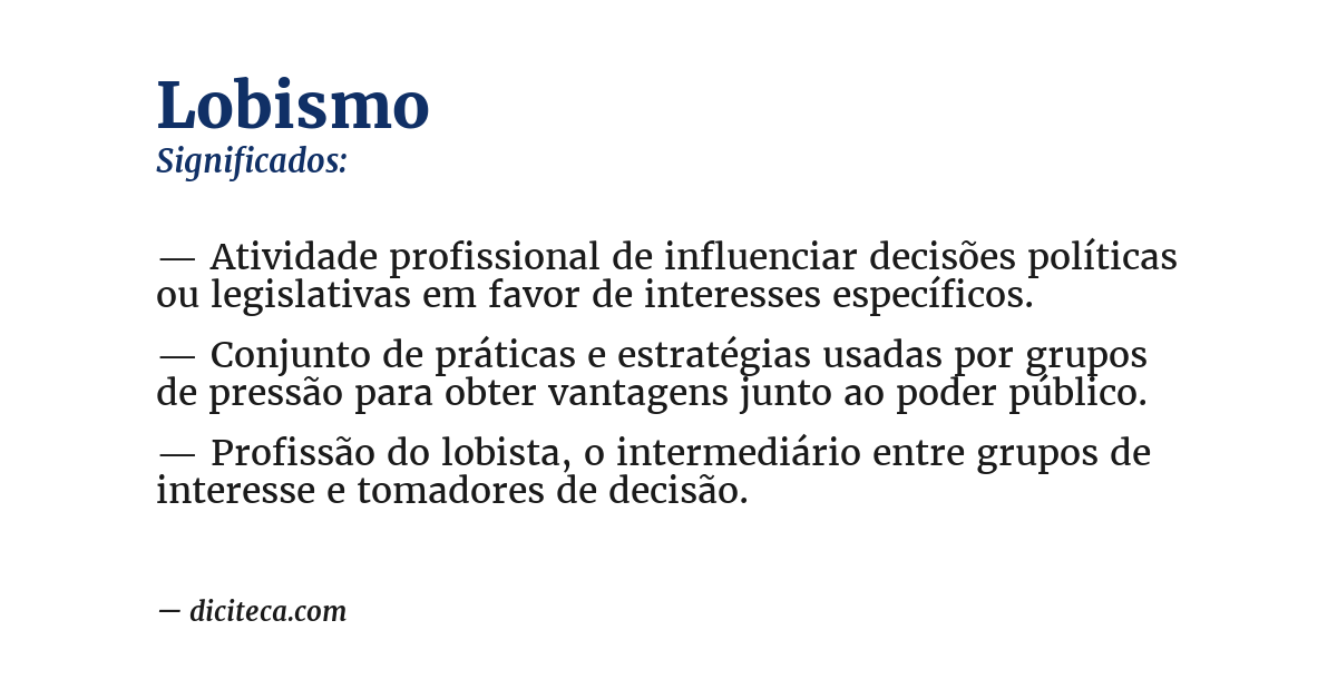 Significado de lobismo