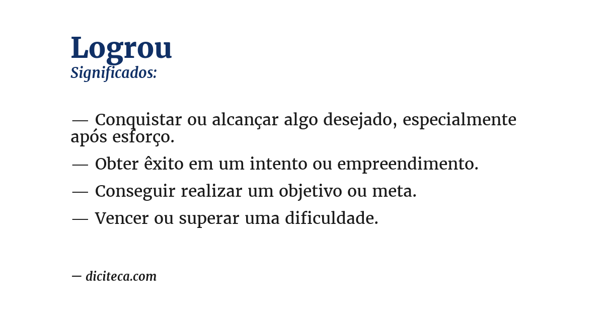 Significado de logrou