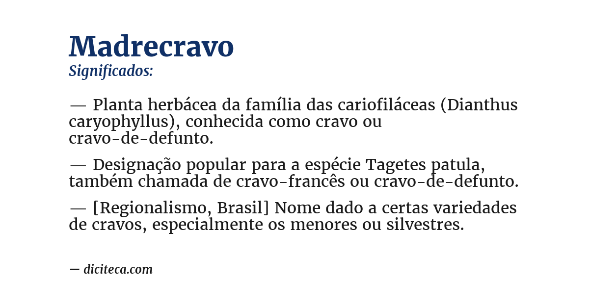 Significado de madrecravo