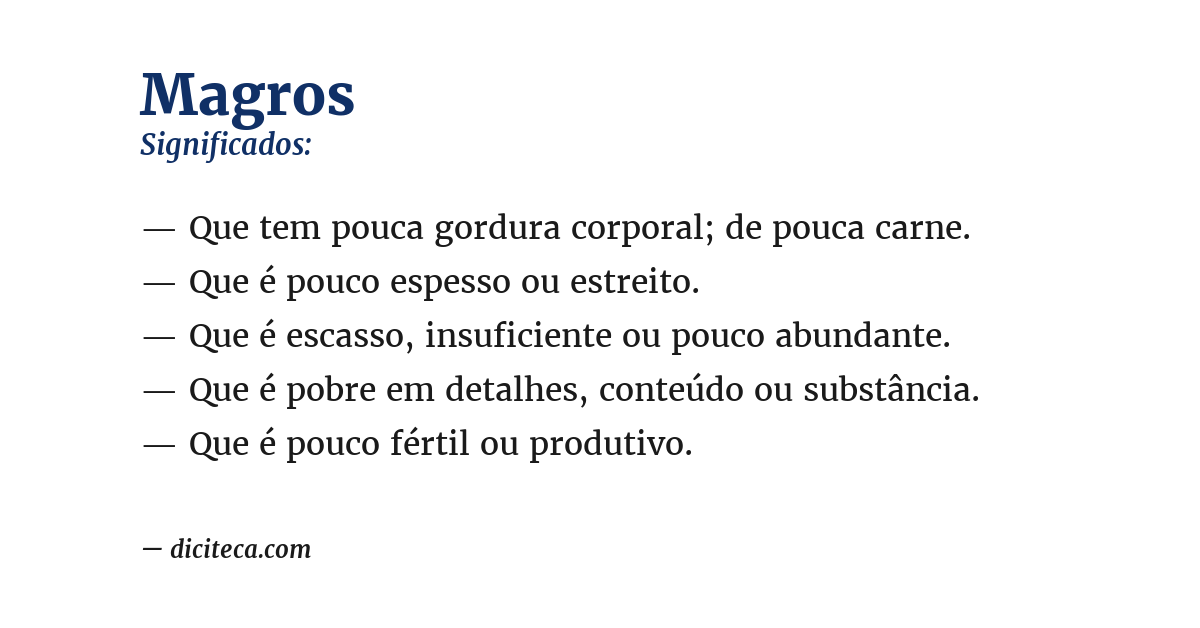 Significado de magros