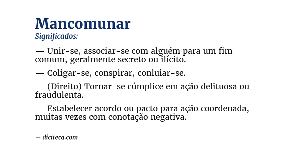 Significado de mancomunar