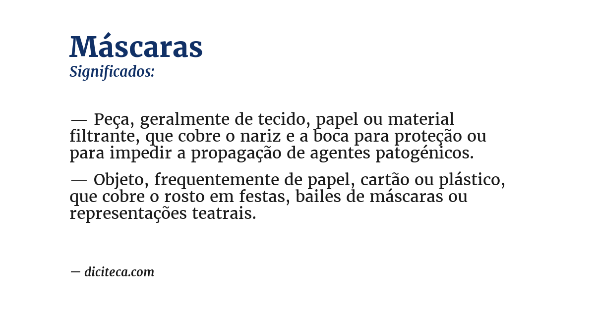 Significado de máscaras