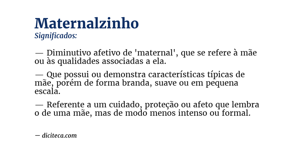 Significado de maternalzinho