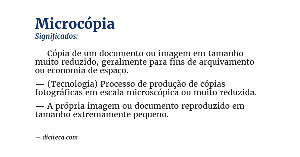 Significado de microcópia