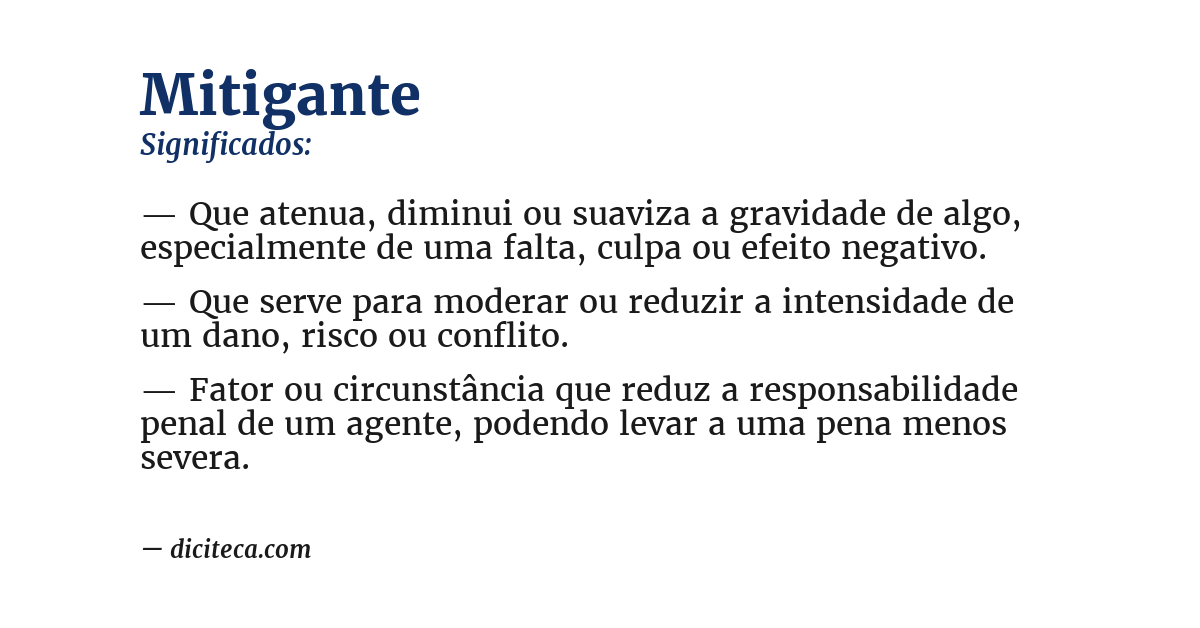 Significado de mitigante