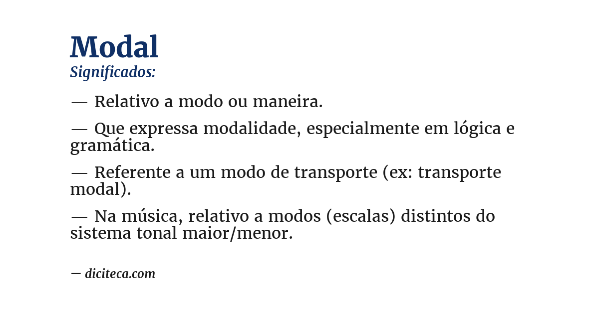 Significado de modal