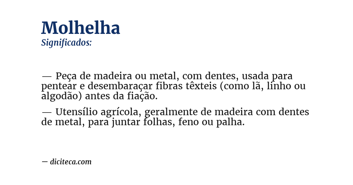 Significado de molhelha