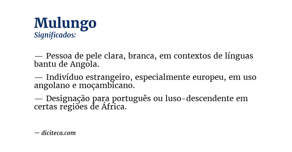 Significado de mulungo