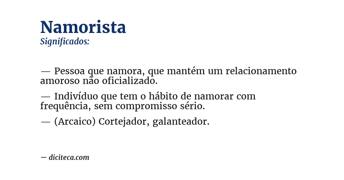 Significado de namorista
