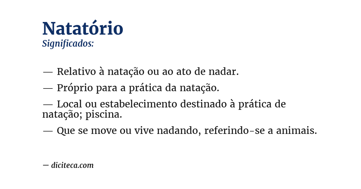 Significado de natatório