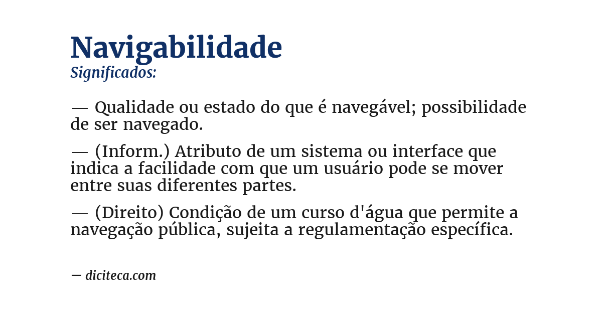 Significado de navigabilidade
