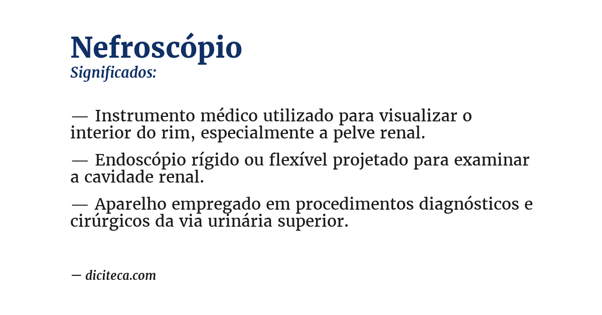 Significado de nefroscópio