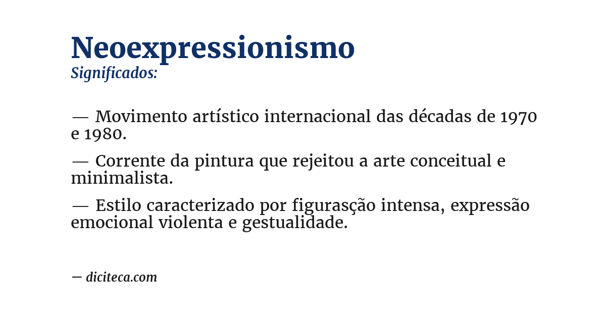 Significado de neoexpressionismo