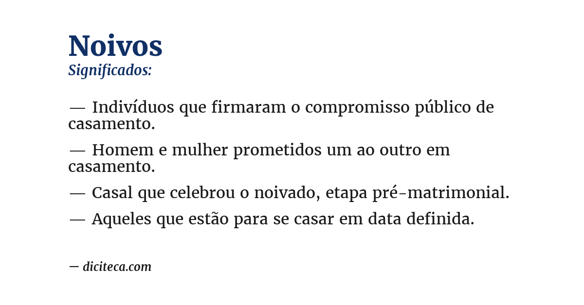 Significado de noivos