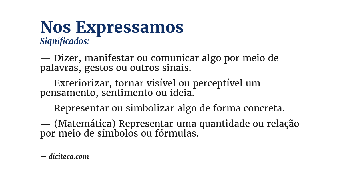 Significado de nos expressamos