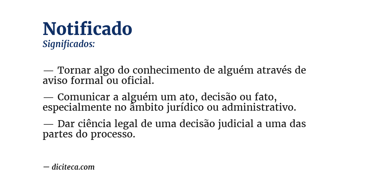 Significado de notificado