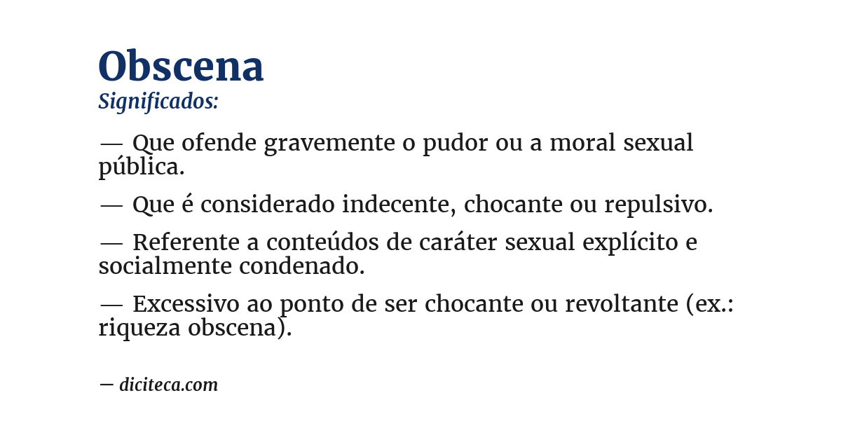 Significado de obscena