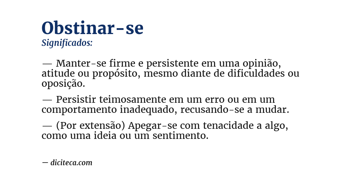 Significado de obstinar-se