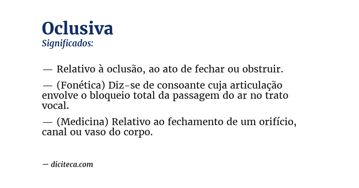 Significado de oclusiva