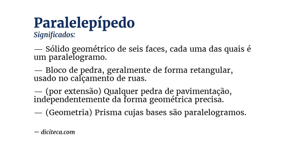 Significado de paralelepípedo