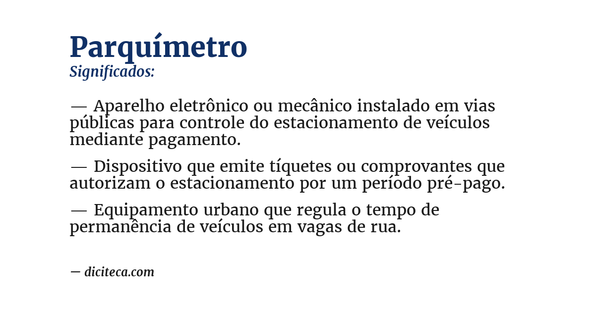 Significado de parquímetro