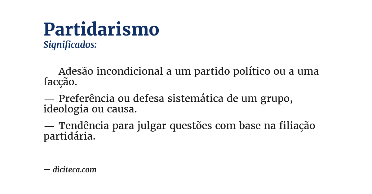 Significado de partidarismo