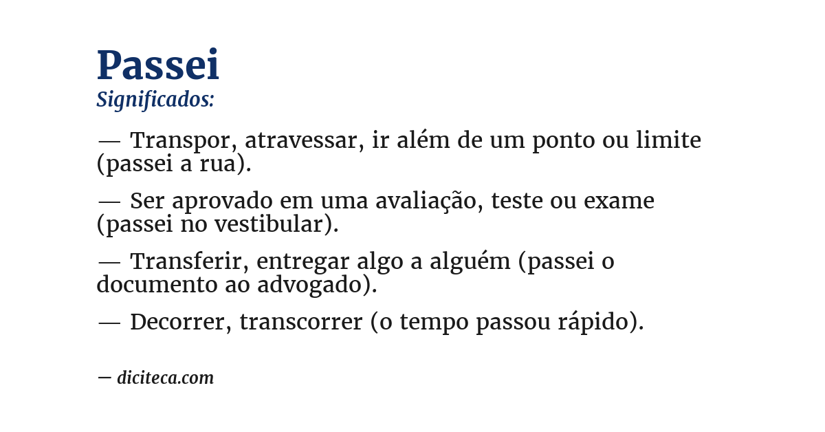 Significado de passei