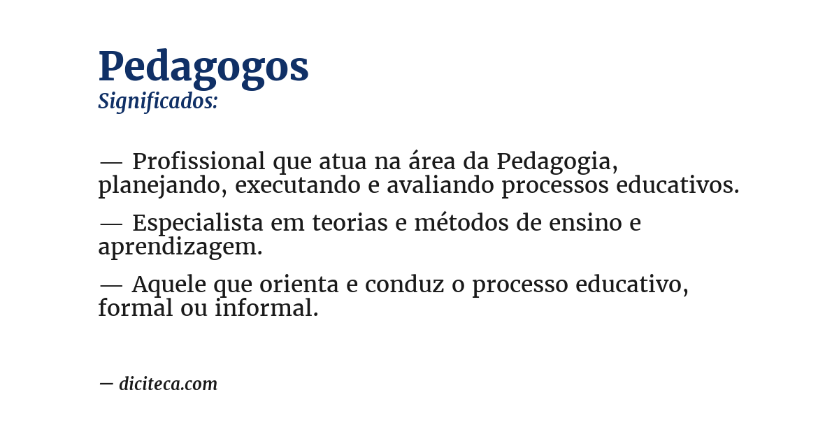 Significado de pedagogos