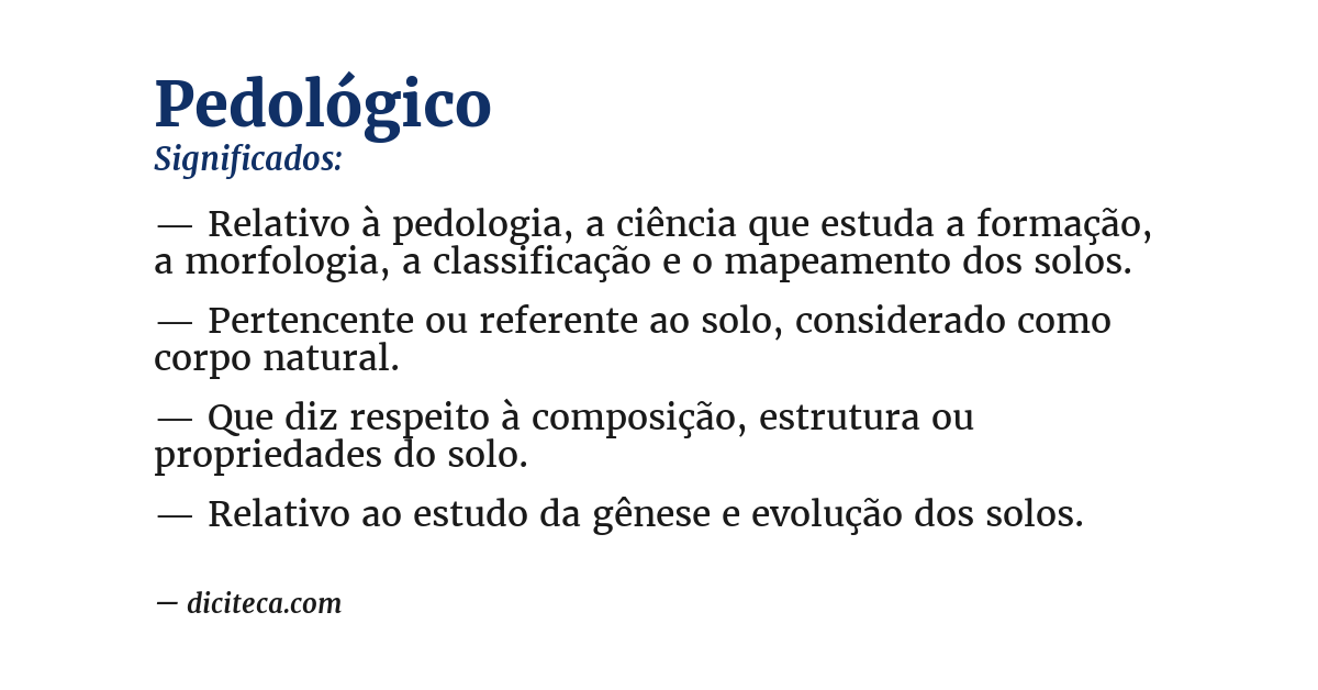 Significado de pedológico