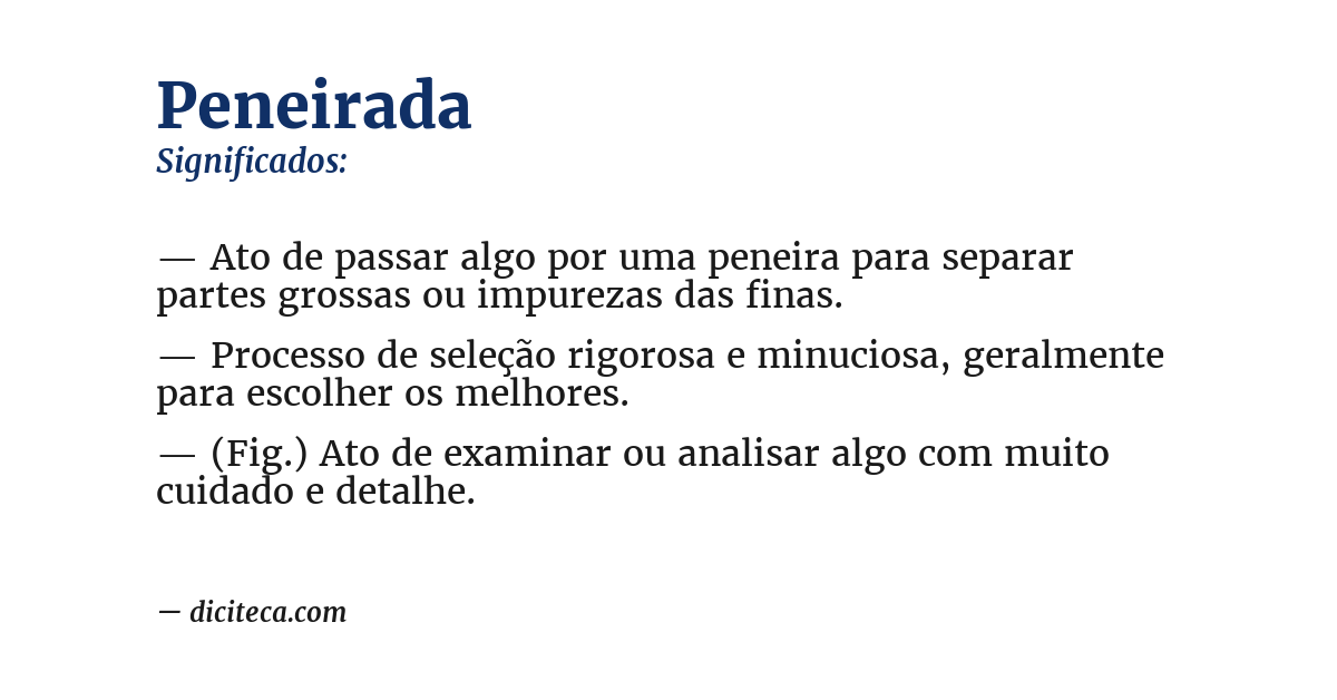 Significado de peneirada