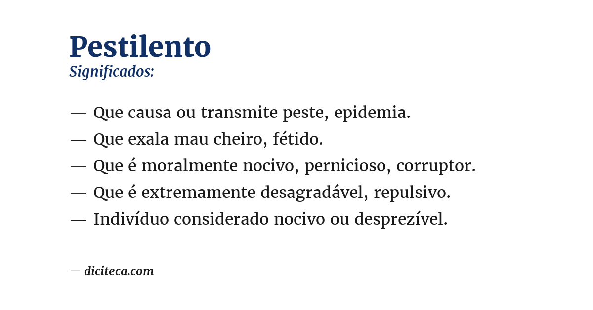 Significado de pestilento