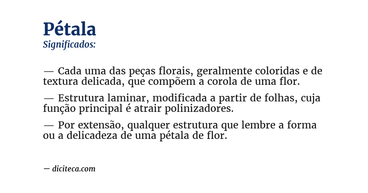 Significado de pétala