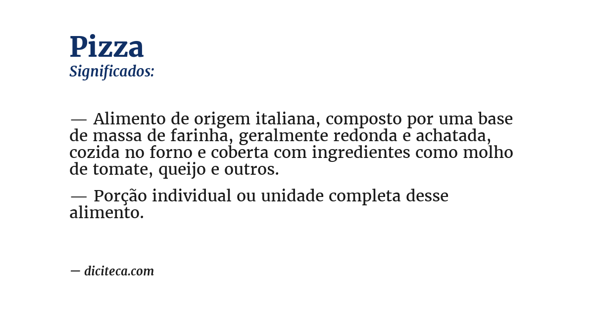 Significado de pizza