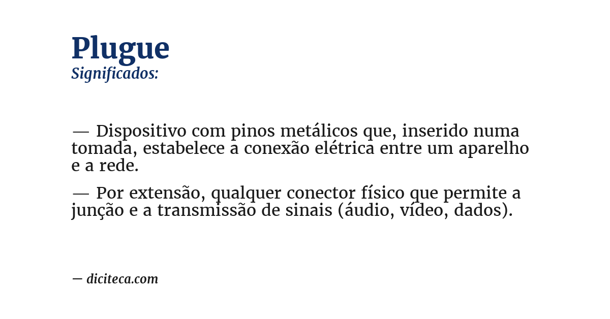 Significado de plugue