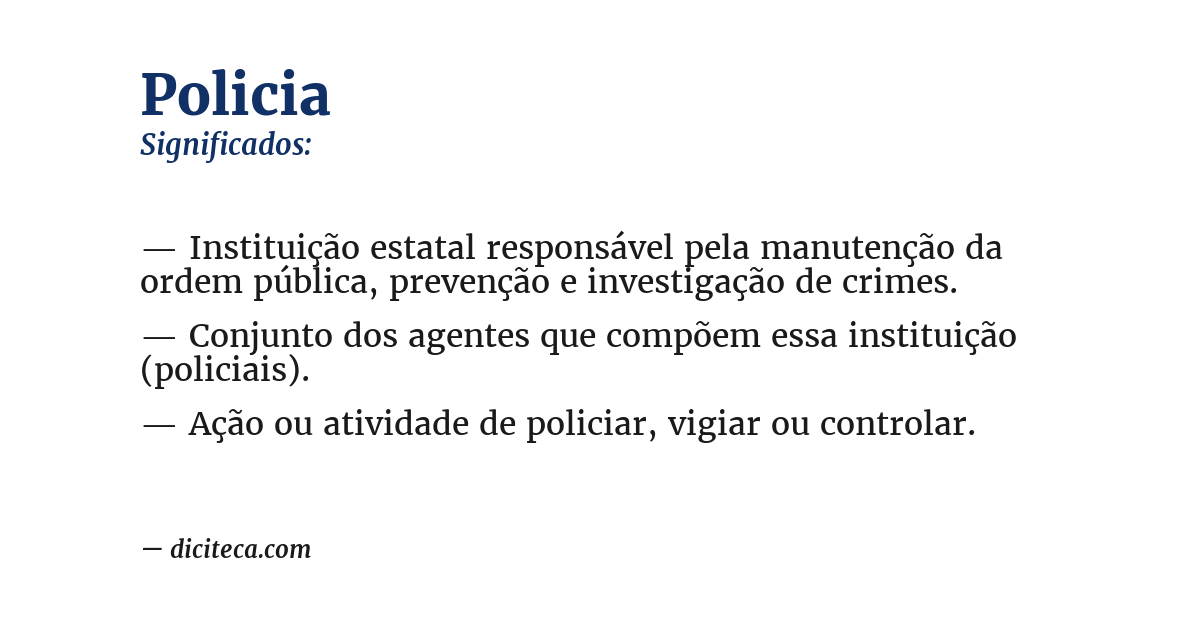 Significado de policia