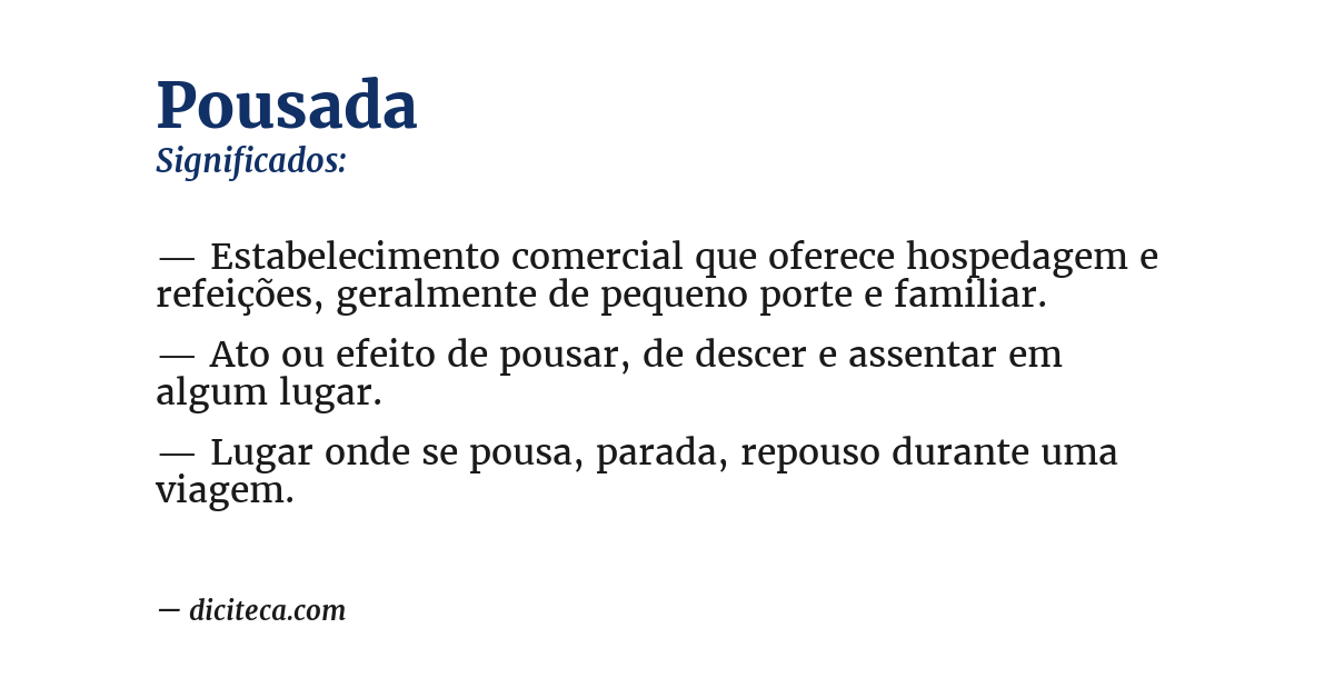 Significado de pousada
