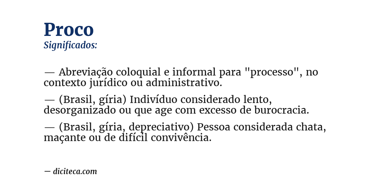 Significado de proco