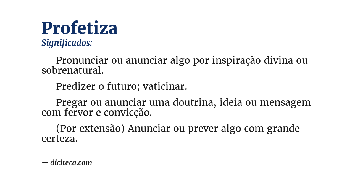 Significado de profetiza